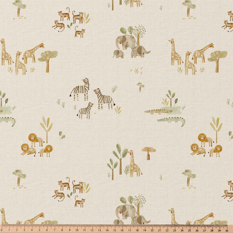 Printed Cotton BROUSSE Ecru / Green